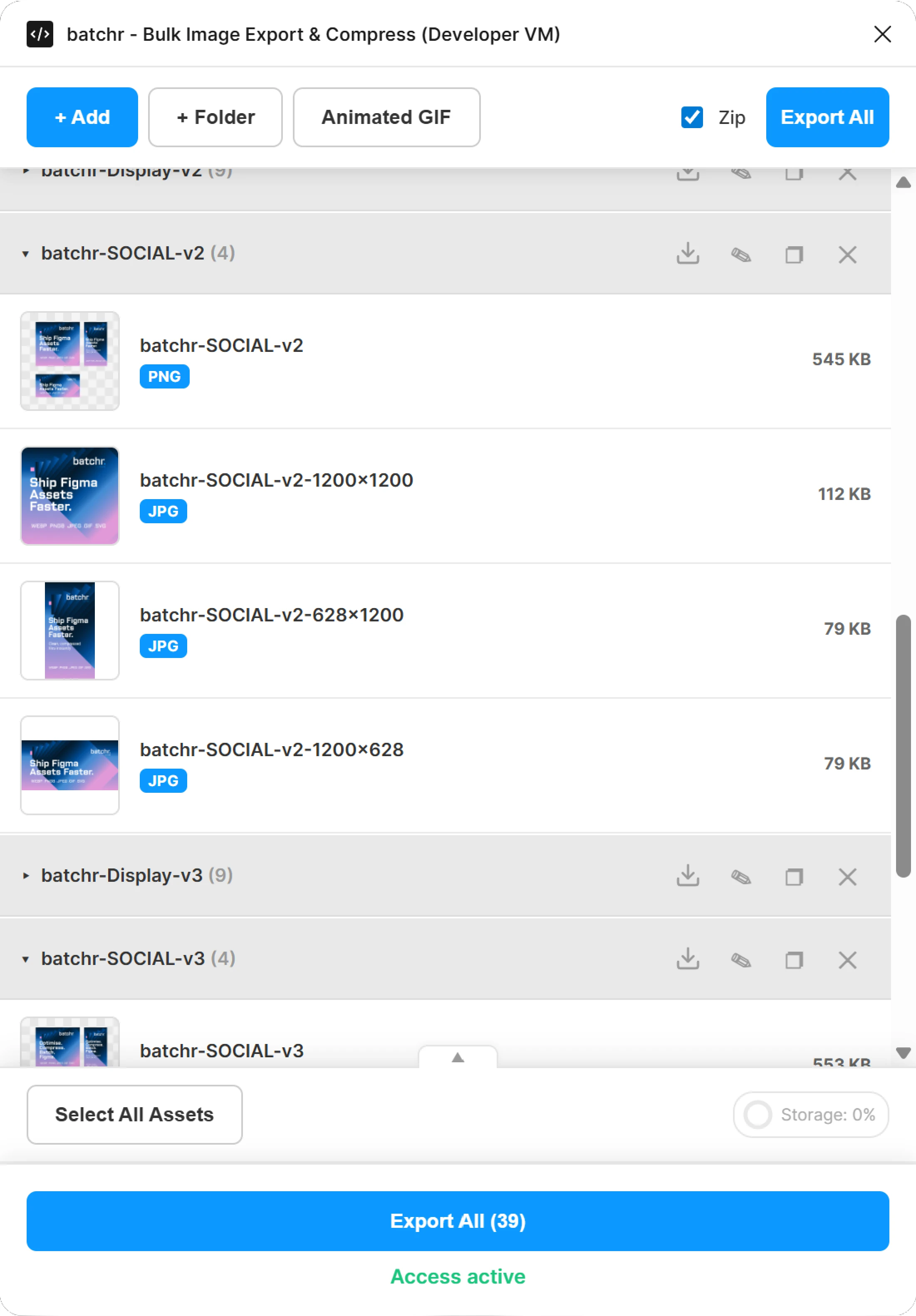 Batchr – format settings
