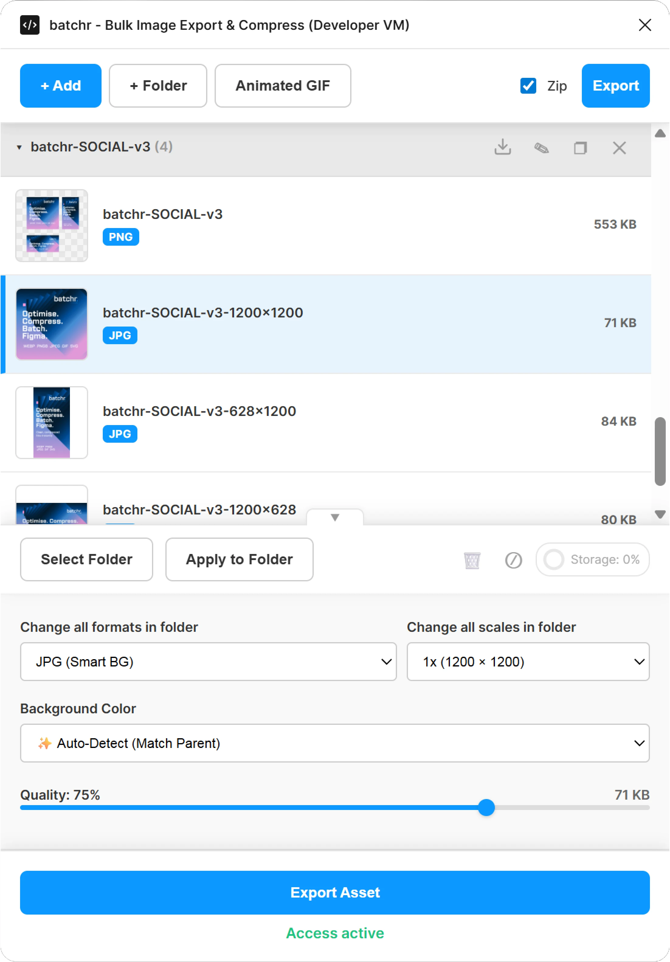 Batchr – batch export